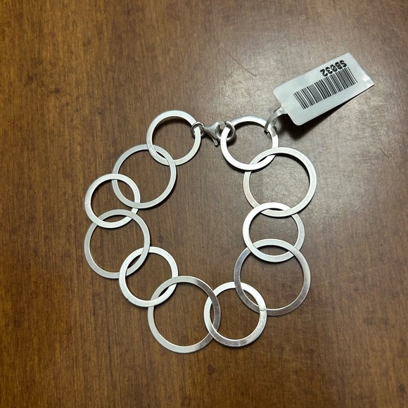 ✨Circle Multi Interlocking Chain Link Bracelet - Sterling Silver .925 - Picture 5 of 5